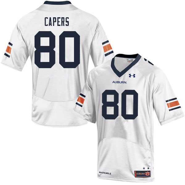 Men #80 Ze'Vian Capers Auburn Tigers College Football Jerseys Sale-White